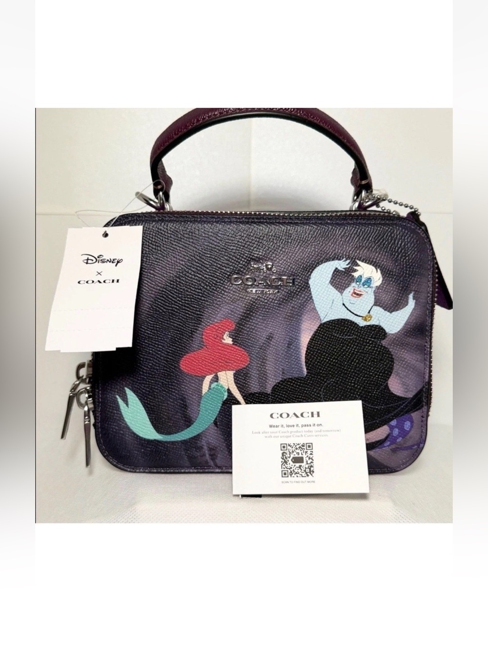 Disney x Coach Villains Ursula Ariel Box Crossbody Bag Little Mermaid NWT CC375 - Picture 3 of 16